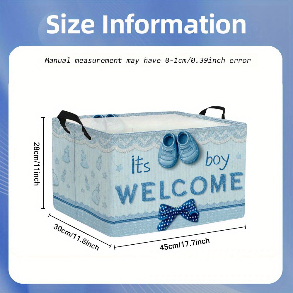 TEMU 1pc Laundry Basket - Large Capacity Clothes Hamper With /-friendly Gender-neutral Design, Soft-labeled " Clothes" Storage For Showers, Diapers &