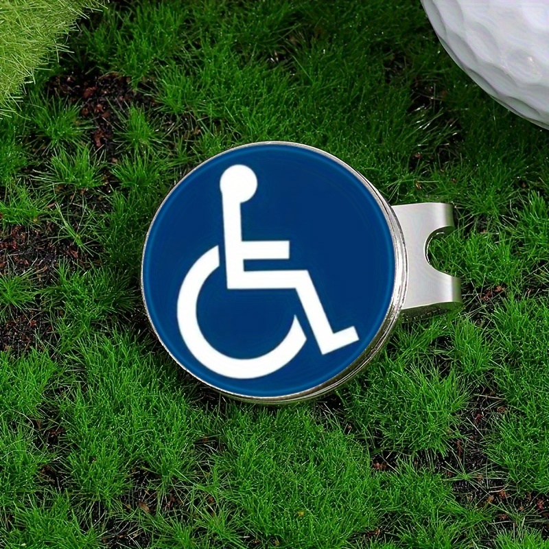 TEMU 1pc Magnetic Wheelchair Access Symbol & Golf Ball Marker - Magnetic Suitable For Golfers, Iron Hat/ Clip For Course Etiquette, Quick- Sign The