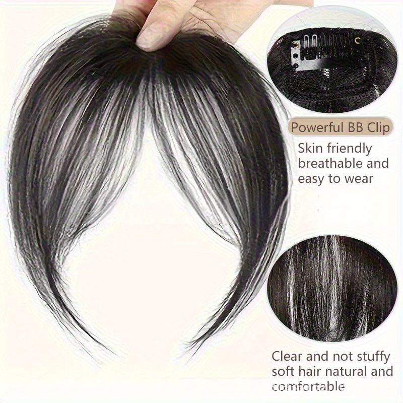 stylish clip in bang wig synthetic fiber natural look no   needed   everyday styling and forehead coverage wavy style suitable for all   details 1