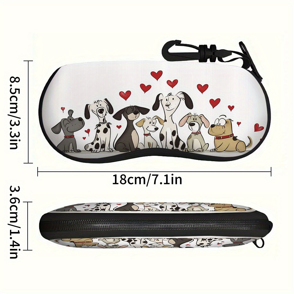 TEMU 1 pezzo, Custodia per Occhiali Verniciata a Spruzzo con Cani Colorati e di , Borsa Portatile Perfetta per Donne Studenti, Accessorio Protettivo
