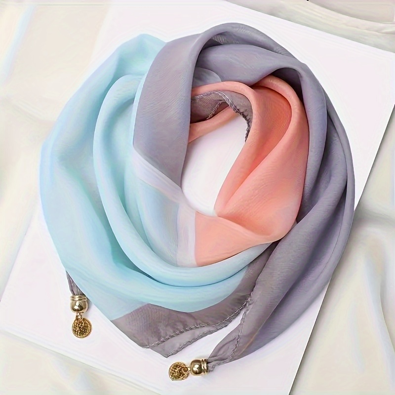TEMU Écharpe fine et transparente , magnétique et tendance, de polyester, lavage à ou professionnel, , décontractée pour le , décoration chaude,
