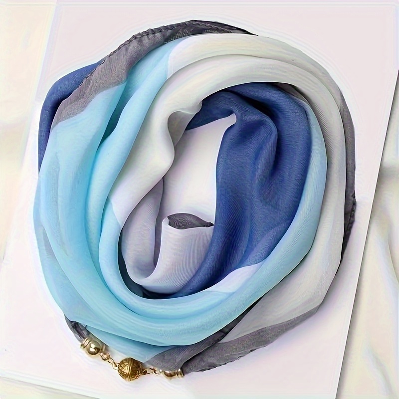TEMU Sciarpa elegante, magnetica , 100% fibra di poliestere, lavare a o lavaggio professionale, feel chiffon, casual per il fine , decorazione ,