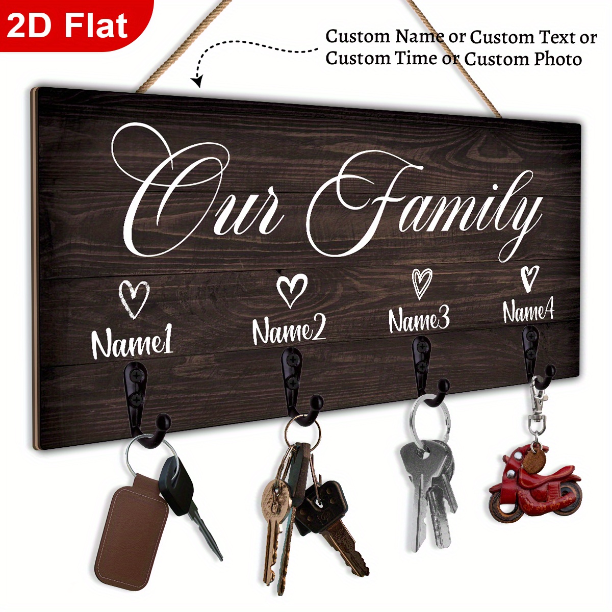 TEMU 1pc Of A Customizable Key Holder, An Entrance Key Hook, Home Decoration, Gifts For A , A Personalized Key Holder For The Wall Saying '', Kitchen