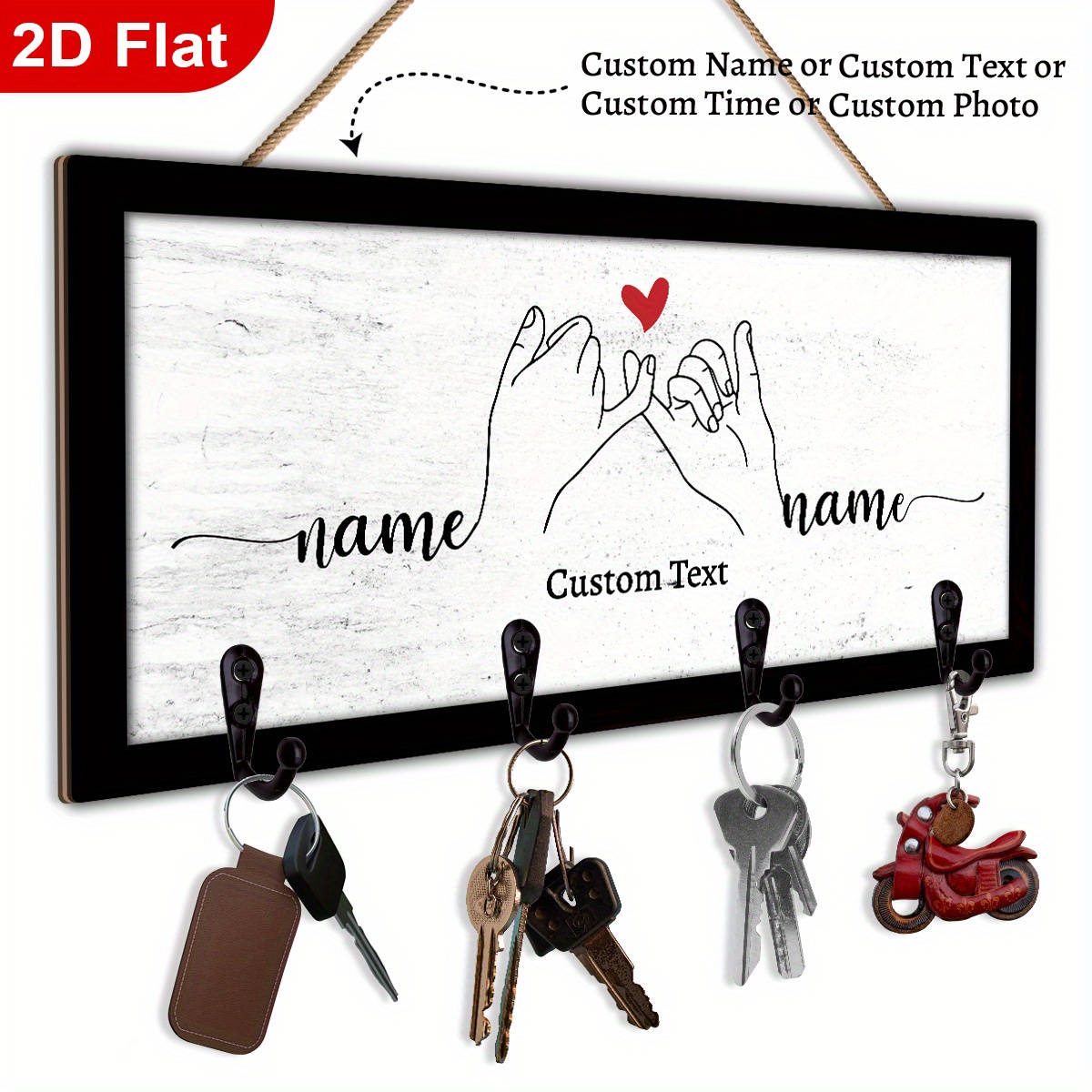 TEMU 1pc Customizable Key Holder, Entrance Key Hook, Home Decor, Gifts, Unique Hand Holding , Personalized Key Holder For Wall, Kitchen Additions,