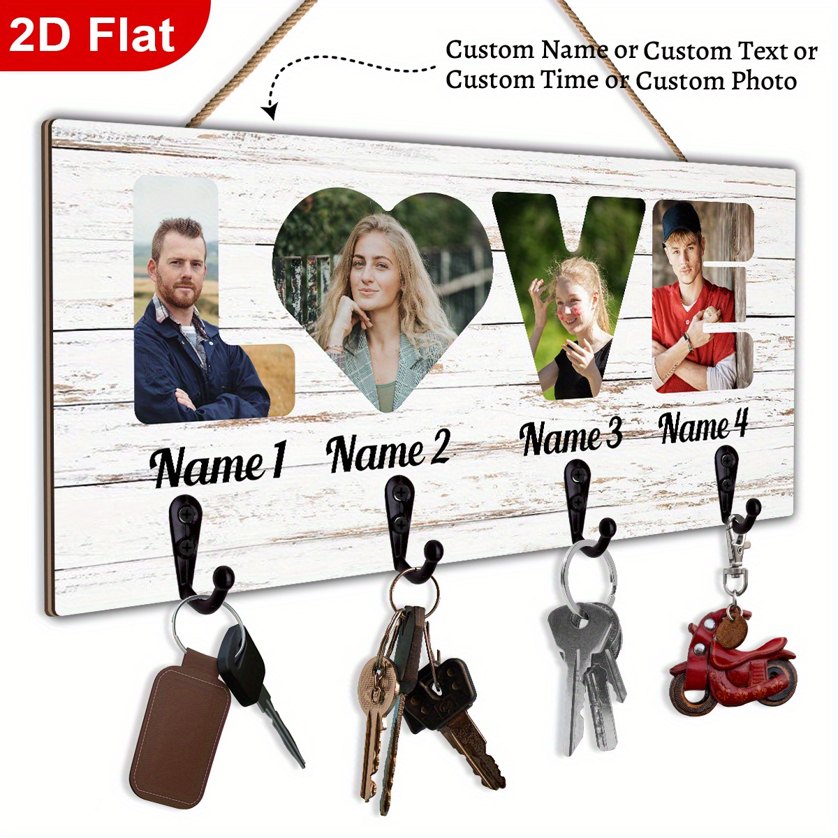 TEMU 1pc Portallaves Personalizable, Gancho para Llaves de Entrada, Decoración para el Hogar, Regalos para , Portallaves Personalizado "AMOR" para