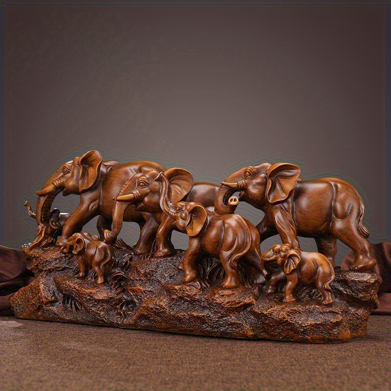Image of 1 Set Elephants Ornament, Creative Cabinet Decor For Wealth And , Ideal Housewarming Gift For , Symbolizing And