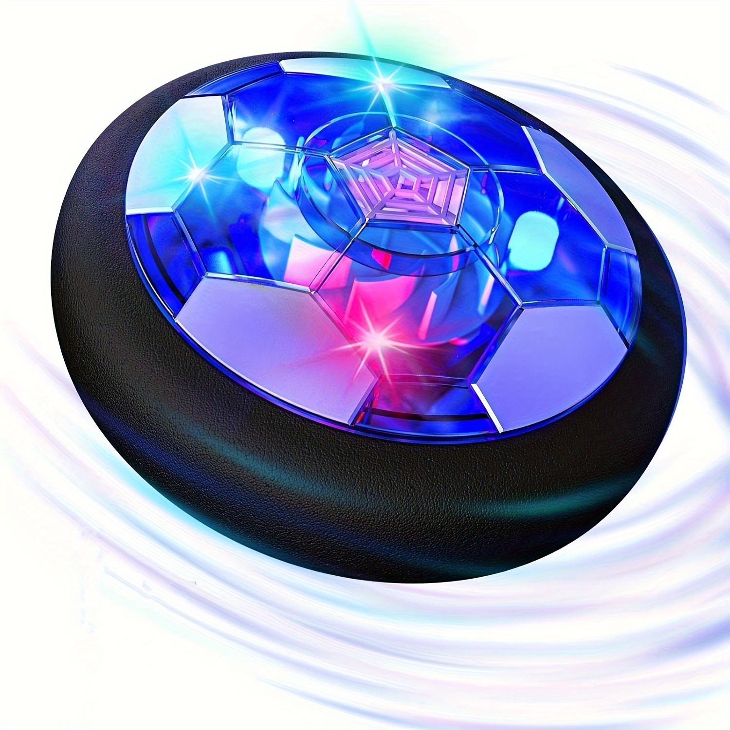 Hover Football Toy for Kids, Battery-Powered Hover Ball with Protective Foam Bumpers And Colorful LED Lights, Suitable for Boys And Girls Aged 3 to 12, Air-Powered Soccer Hover Ball, Ideal for Soccer Games.