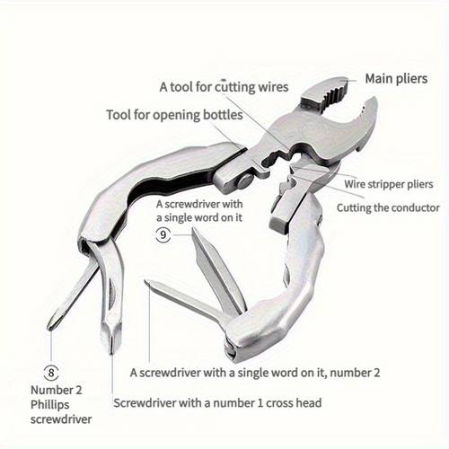 pliers set 9 in 1 multifunctional pliers adjustable wrench and carrying case made of stainless steel portable multifunctional pliers wire cross screwdriver outdoor camping vehicle toolbox additions