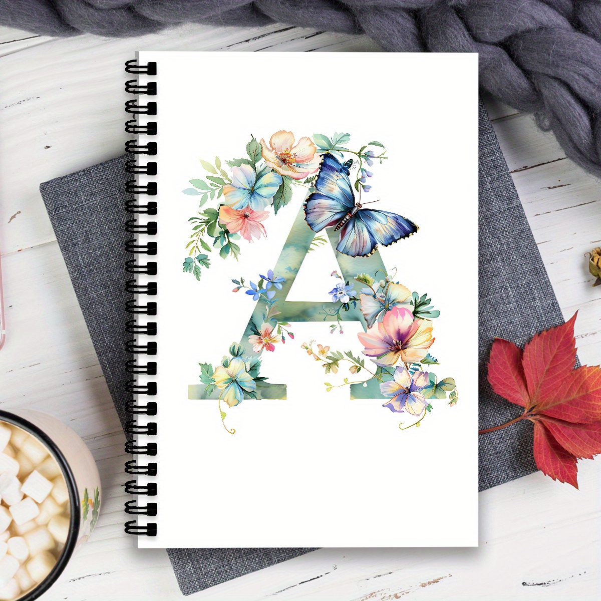 TEMU 1 Stück Personalisiertes Initialen-Notizbuch mit Premiumdruck, für Studium, Arbeit & Tagesplanung – Ideales Geschenk zu Weihnachten, Halloween &