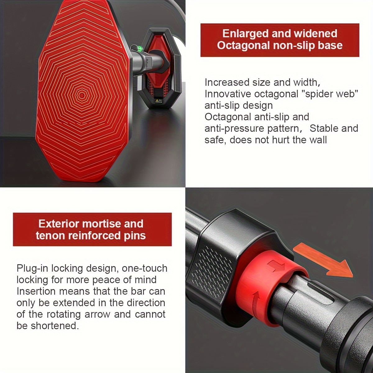 Doorway Pull-Up Bar - No-Drill Installation, Adjustable Width with Auto-Lock, Heavy-Duty Pull-Up & Pull- System Suitable for Home Gym Workouts, Door-Mounted Strength Training Bar (No Drilling Required)