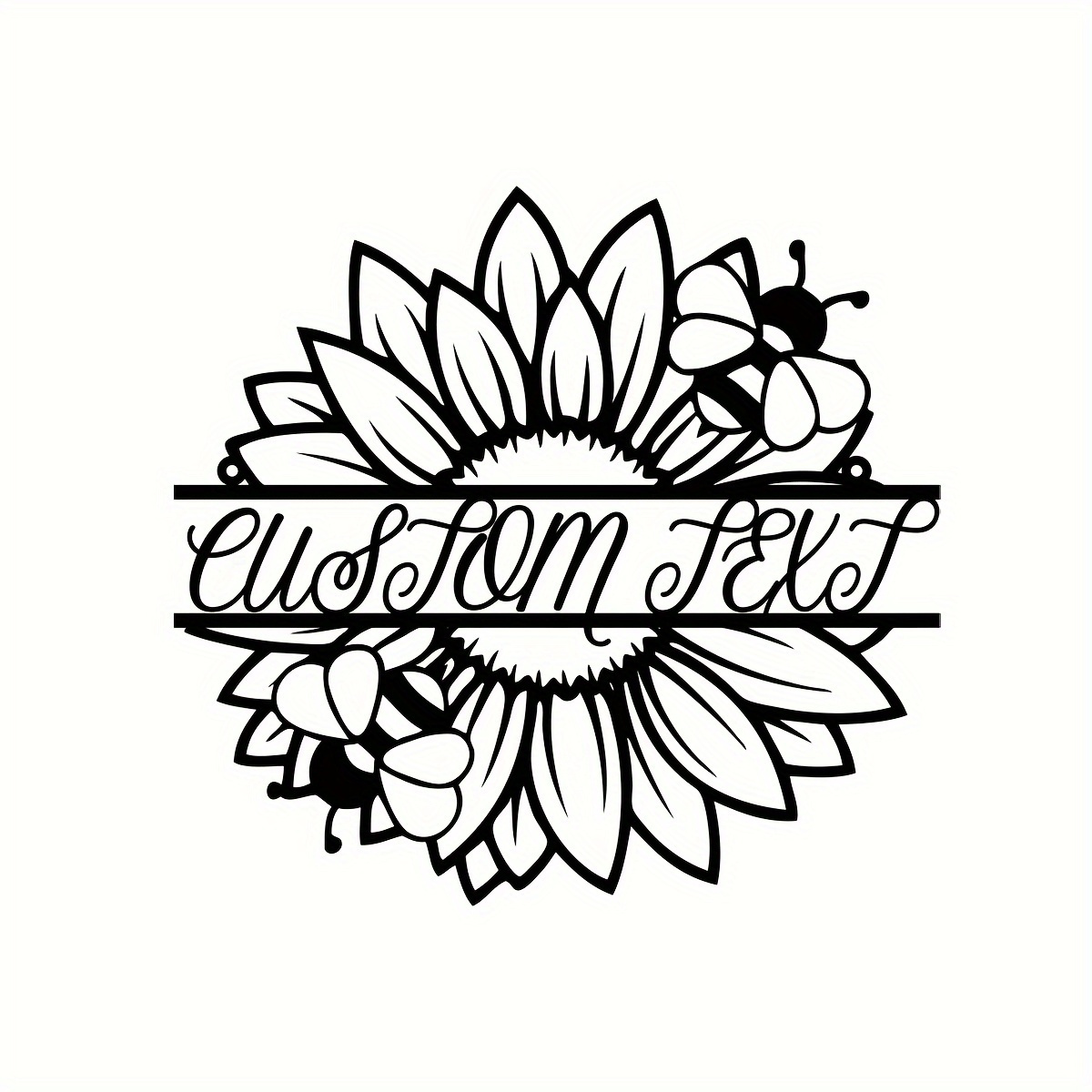 TEMU Customizable Sunflower Metal Wall Art - Personalized Door Hanger With Name, Vintage Style Decorative Sign For Home, Garden, Or Entryway,