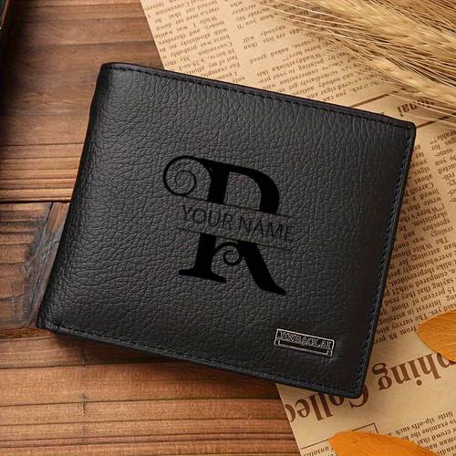 Ultra-Thin Men S Genuine Leather Wallet - Retro Style with Zipper and Snap Closure, Textured Surface, for Cash and Cards, Perfect Gift for Him, Daily Use, Small Wallet | Durable Wallet, Laser Engraved