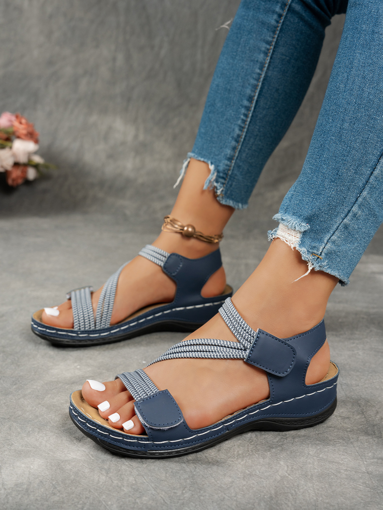 womens summer fisherman sandals adjustable ankle strap open toe platform wedge heel breathable synthetic leather casual   for outdoor vacation daily wear strappy sandals warm weather footwear retro style stylish   lovers durable footwear fashionconscious women details 26