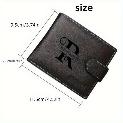 personalized genuine leather mens wallet with change bag 2 compartments 6 credit card slots minimalist business casual coin purse fathers day gift ideal gift for valentines day