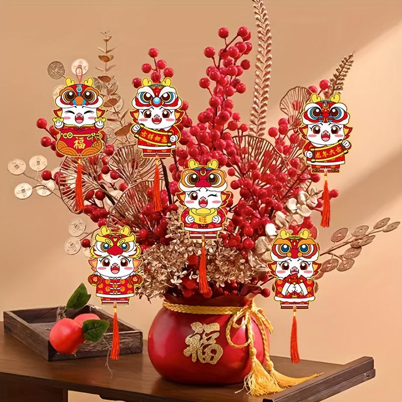 16pcs/set New Year Decorations Lucky Tree Pendant, Suitable For Chinese  Holiday Decorations 2024 Spring Festival New Year Pendant Decoration  Elevator