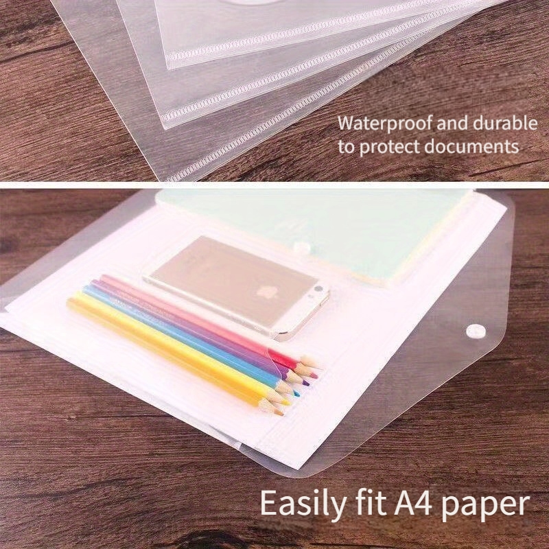 100pcs A4 Transparent Plastic Folders - Retro Style Filing Organizers for Students, Office Supplies, and Document Storage 12 100pcs A4 Transparent Plastic Folders - Retro Style Filing Organizers for Students, Office Supplies, and Document Storage