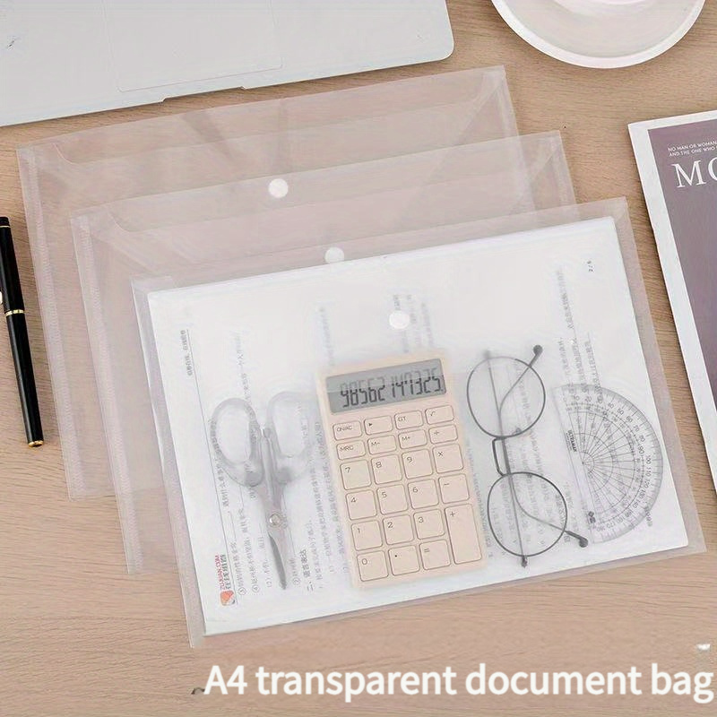 100pcs A4 Transparent Plastic Folders - Retro Style Filing Organizers for Students, Office Supplies, and Document Storage 4 100pcs A4 Transparent Plastic Folders - Retro Style Filing Organizers for Students, Office Supplies, and Document Storage - Image 4