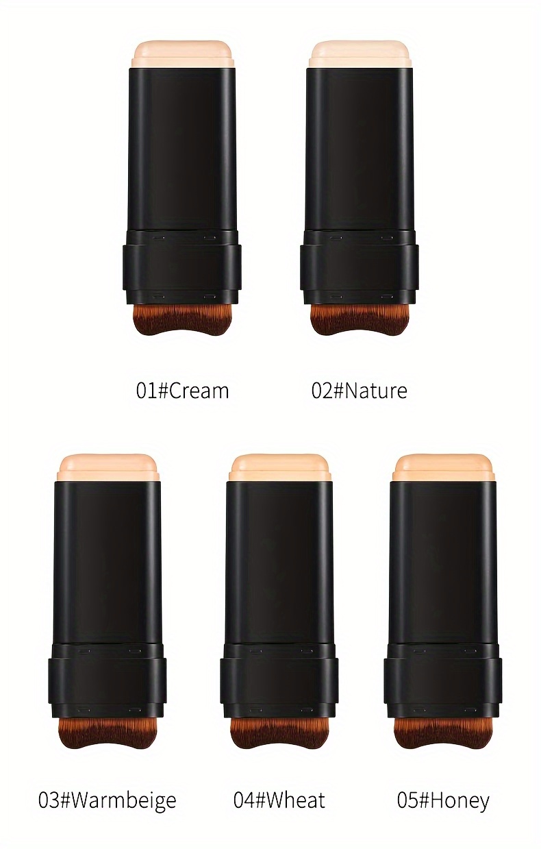 tlyv   foundation cream - natural look, long-lasting, stain-resistant, moisturizing cc cream with built-in brush, lightweight texture for all light beige types, waterproof & sweatproof,   nose contouring &   coverage, waterproof foundation | sleek   |   brush applicator details 12