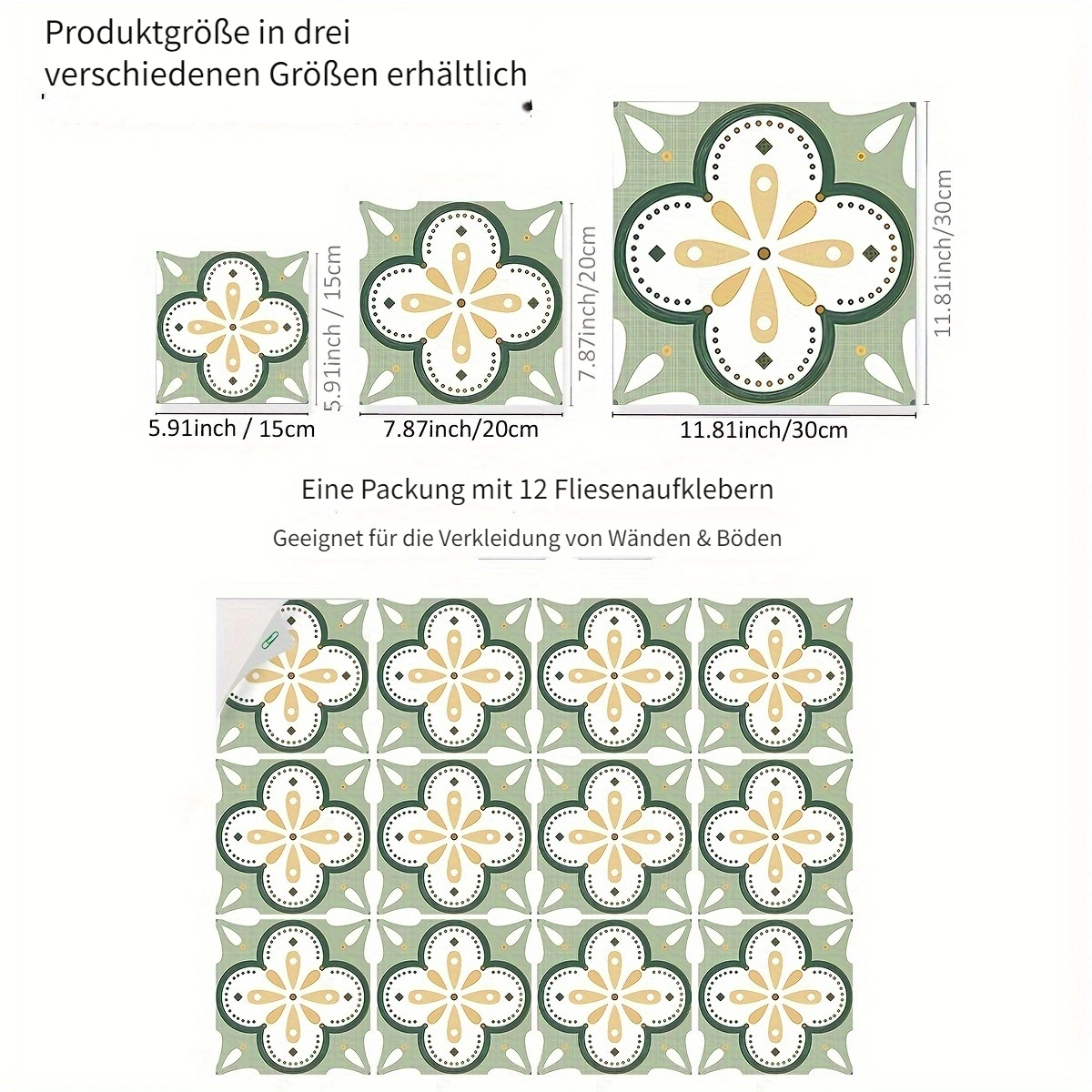 Kleb-drauf Blumen-Aufkleber-Set – 12 Stück In Verschiedenen Größen, Für Wände, Glas, Fliesen & Glatte Oberflächen