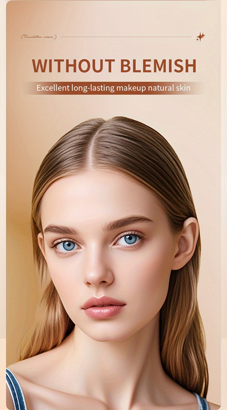 tlyv   foundation cream - natural look, long-lasting, stain-resistant, moisturizing cc cream with built-in brush, lightweight texture for all light beige types, waterproof & sweatproof,   nose contouring &   coverage, waterproof foundation | sleek   |   brush applicator details 7