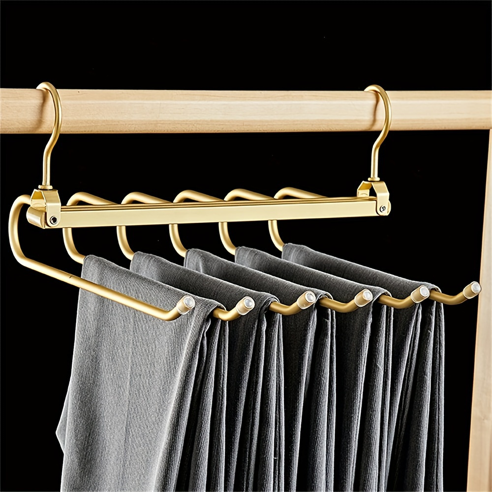 6-tier Metallic Paint Pants Hanger, Multifunctional, Space-, Versatile, For Wardrobe Organization, Pants, Jeans, Scarves, Closet, Bedroom Storage