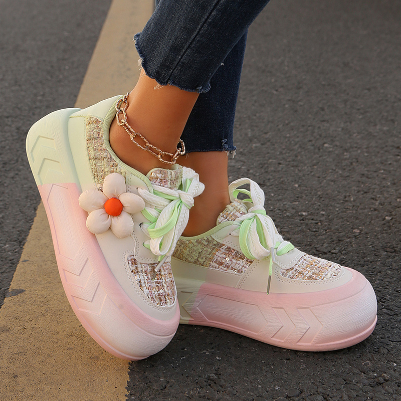 womens pastel ombre sneakers glitter accents cute low top Temu