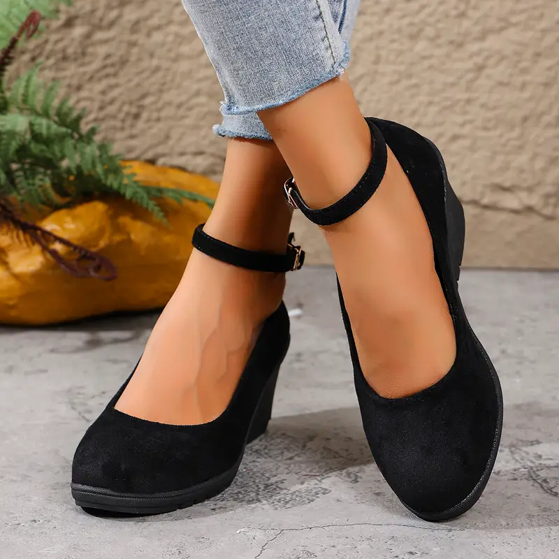 black dress tan wedges Tan Leather Wedge Sandals with Black Dress Outfits (4 ideas & outfits)
