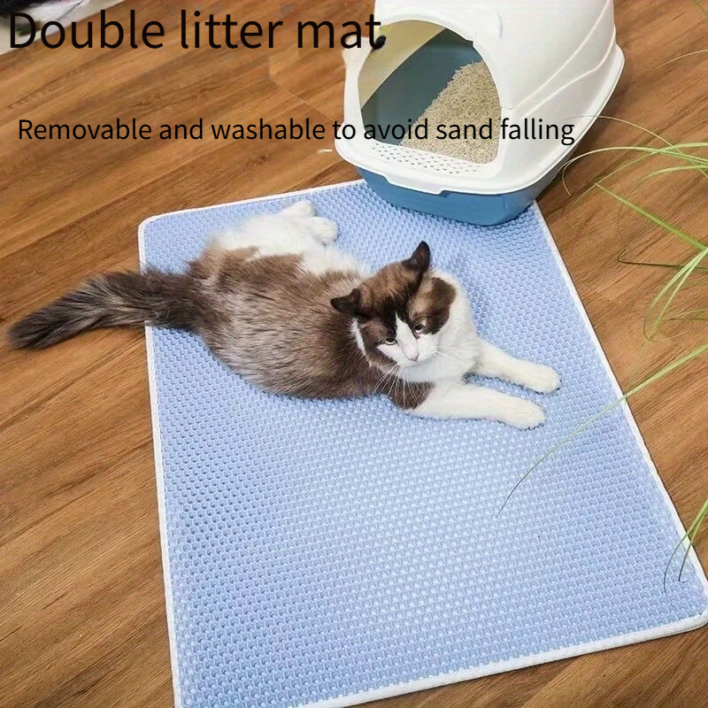 durably made eva material cat litter mat double layer design