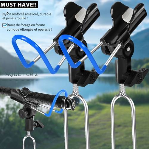 2 pièces porte-canne à pêche amélioré, support de canne à pêche pour , rack de canne à pêche au sol, support de canne à pêche surélevé pour plage, antidérapante pour protéger vos à pêche
