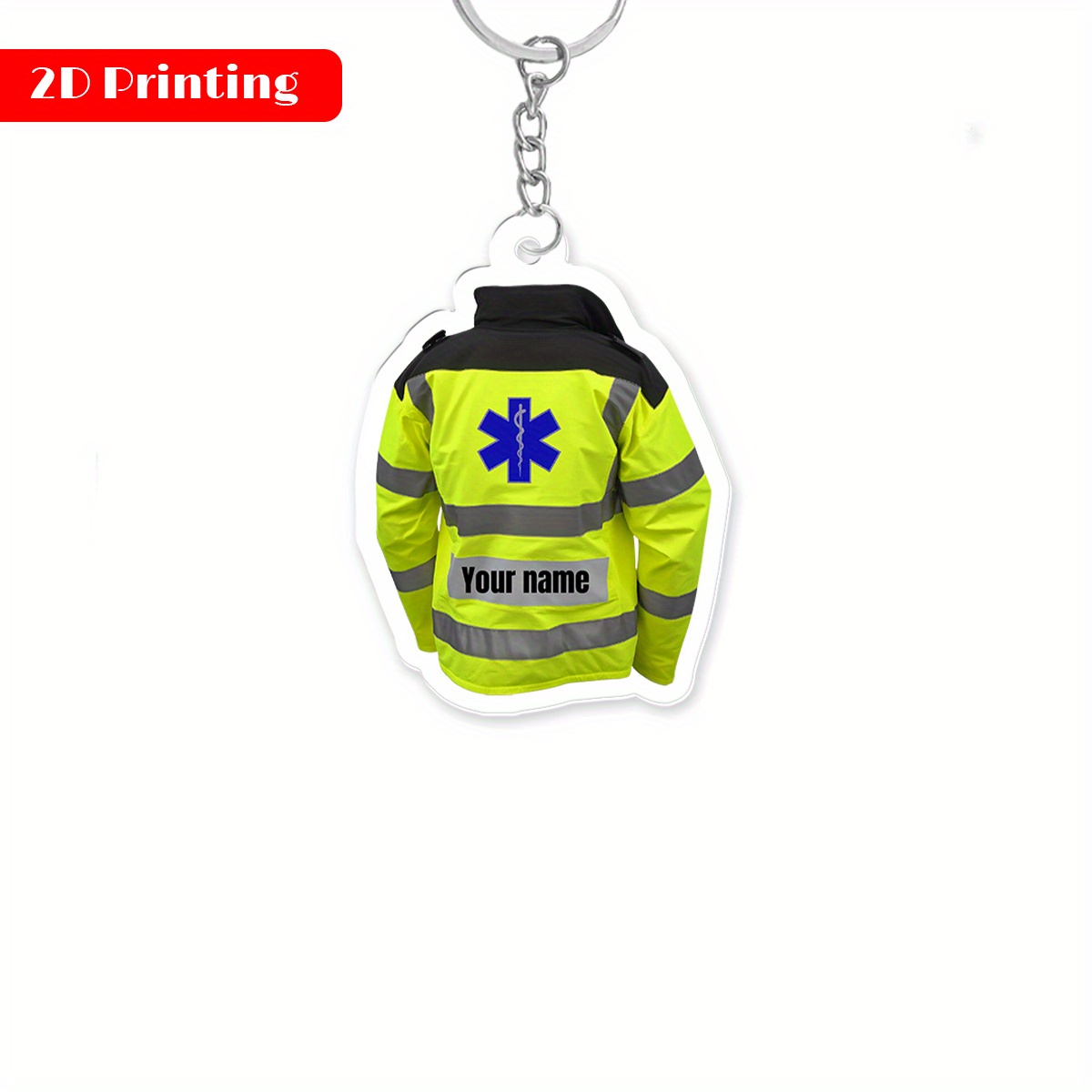 TEMU 2d Flat Personalized Uniform Acrylic Keychain With Custom Name, Decorative Keyring For Anniversary, Graduation, Birthday, And Mother's Day Gifts