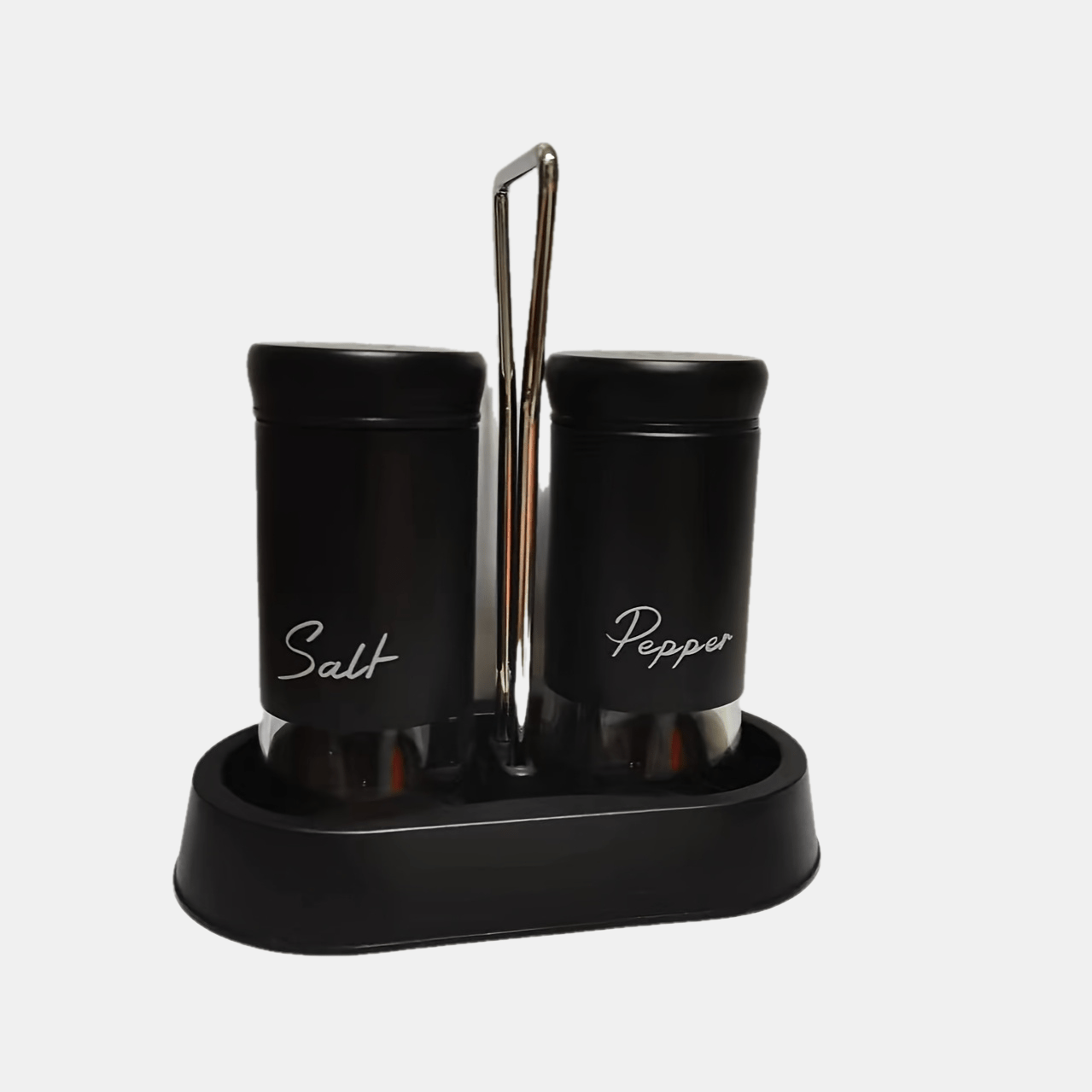 TEMU A Stand With 2 Cans, Salt And Pepper Shakers. Salt And Pepper Bottles Used As Outdoor Gifts, Christmas Presents, And Kitchen Supplies.