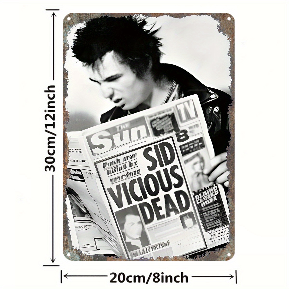 Vintage Sid Vicious Dead Newspaper Art PosterTin Metal Signs Home