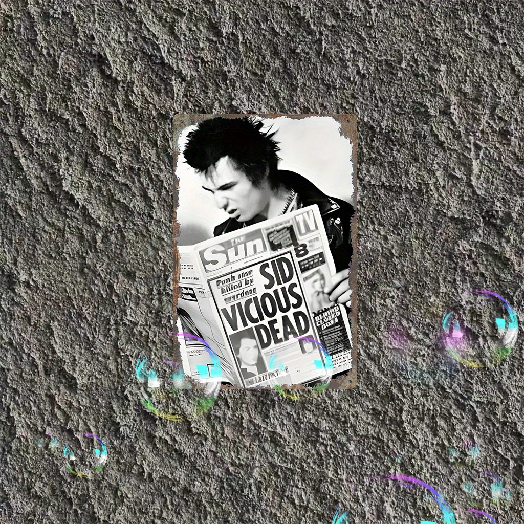 Vintage Sid Vicious Dead Newspaper Art PosterTin Metal Signs Home