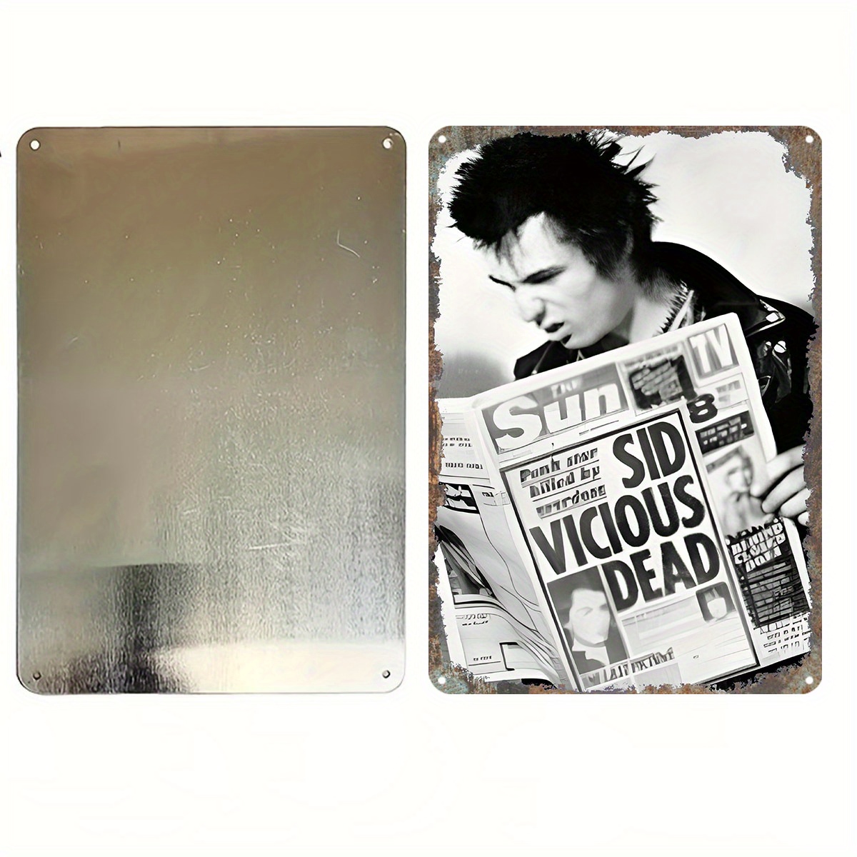 Vintage Sid Vicious Dead Newspaper Art PosterTin Metal Signs Home