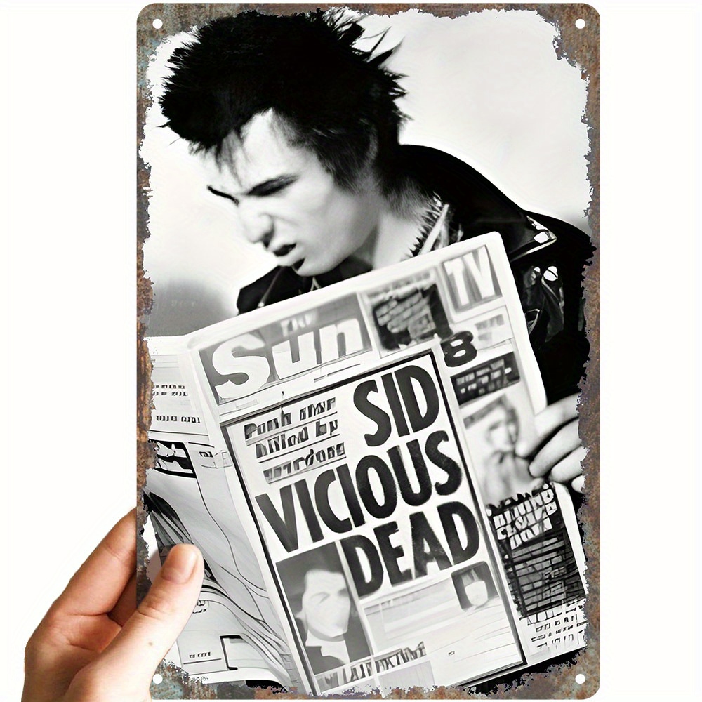 Vintage Sid Vicious Dead Newspaper Art PosterTin Metal Signs Home
