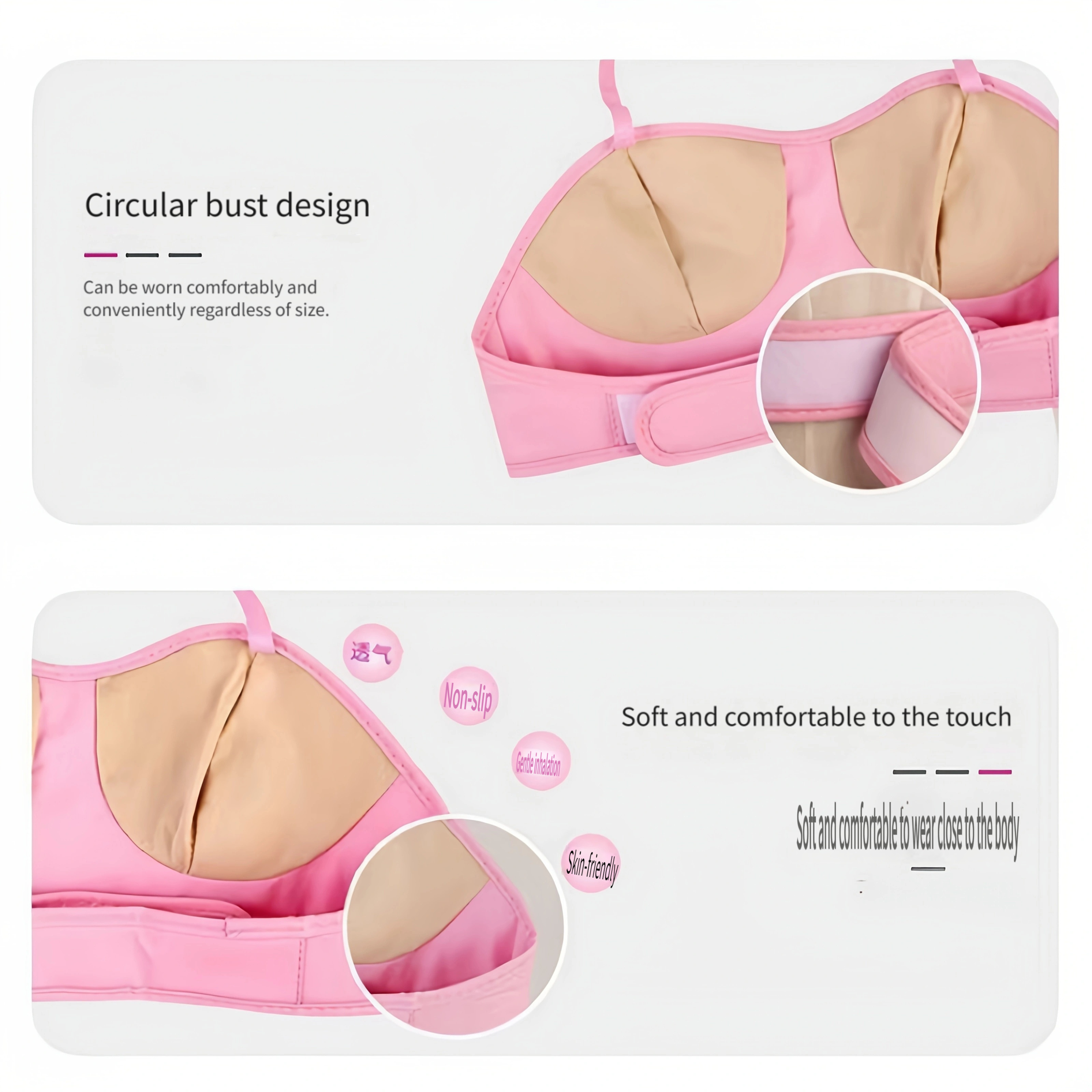 Electric breast massager, multiple vibration modes massage, chest massager with heating, rechargeable chest massager