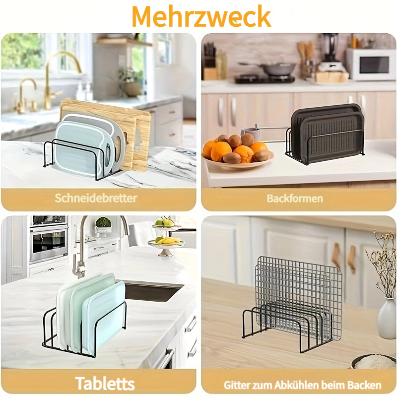 kompakter und praktischer schneidebrett-organizer: [1er-pack] metall  schwarzes fr kchenschrnke, arbeitsplatten-aufbewahrung - fr backbleche  und abkhlregale | Jetzt Tolle Angebote Finden | Temu