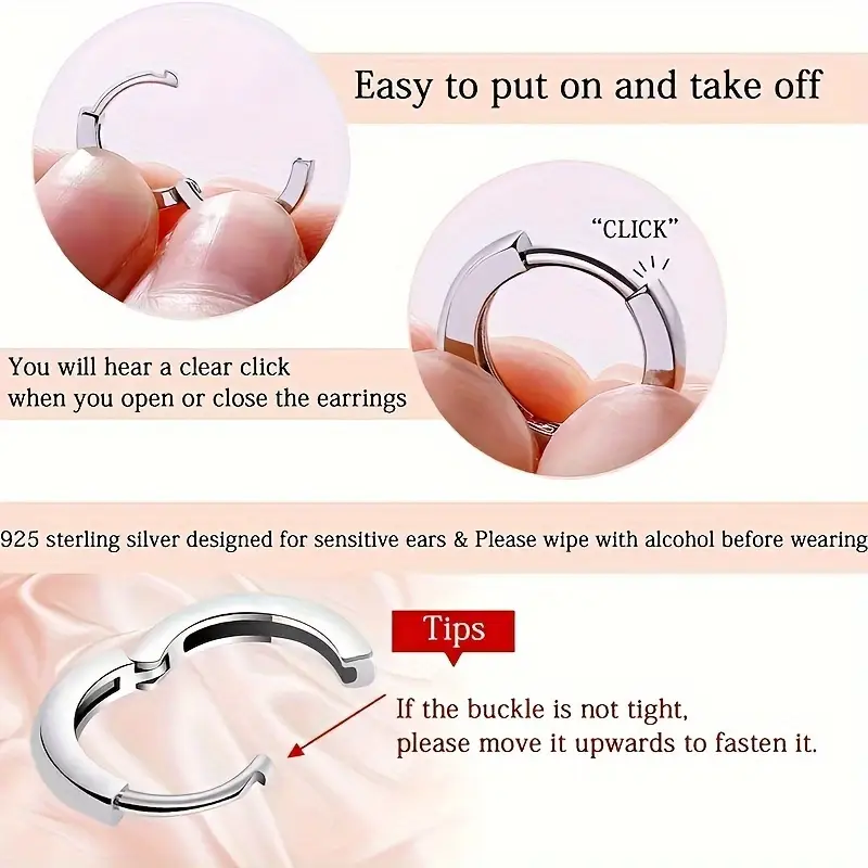 a pair of 925 sterling silver round earrings for ladies fashion rings with an elegant and luxurious style are suitable for brides engagement and wedding jewelry Product details 2