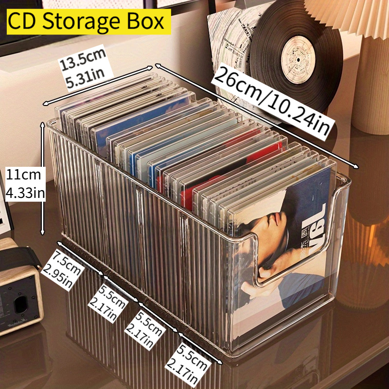 TEMU 1/2 Stück CD-Disc-Halter Schreibtisch-Displayregal für CDs, Vinyl-Schallplatten und Kassetten Aufbewahrungsbox