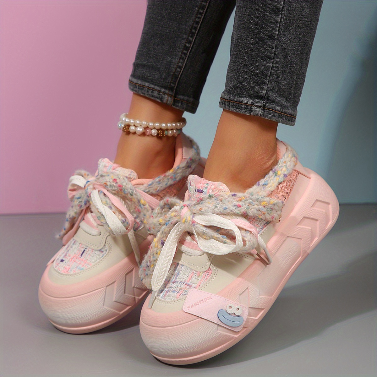 womens new multidopamine casual sneakers ugly cute bread Temu