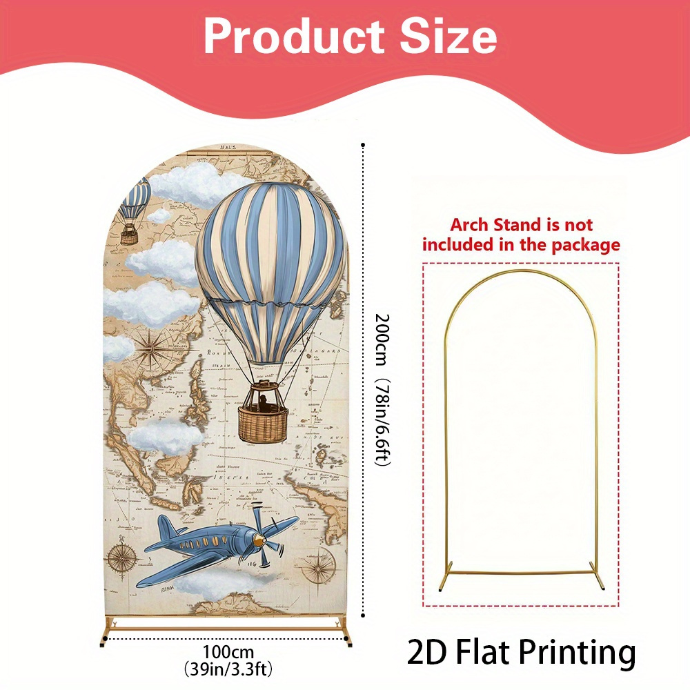 TEMU 2d Flat, 2d Flat - 2d Flat, 2d Flat - 1pc A Flat 2d Banner Arch Backdrop Made Of Polyester, Featuring A Vintage Design, Suitable For Reunion