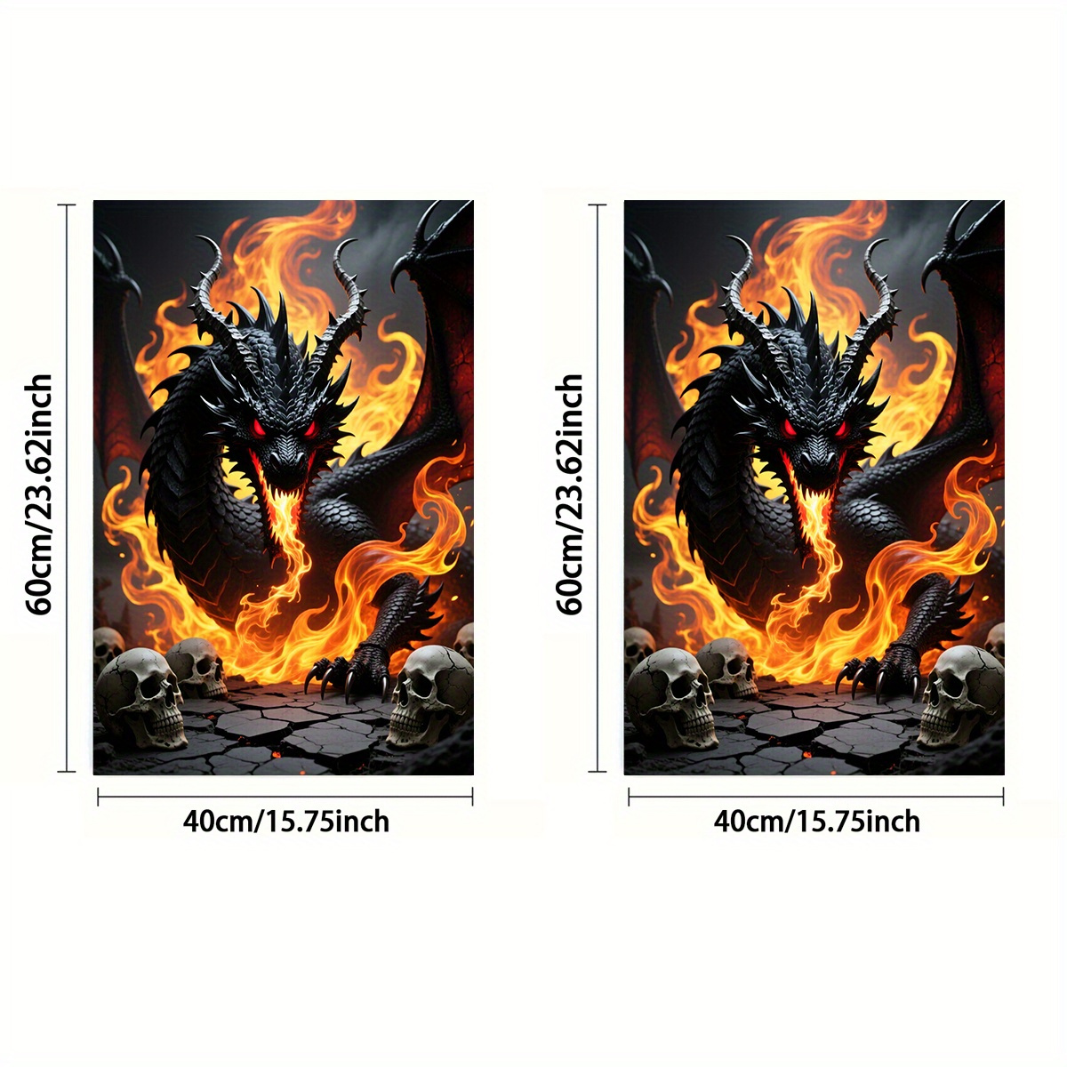 TEMU 1pc Or 2pcs, Towel, Single-sided Printing, Rectangular 40x60cm, 2d Pattern Of Black Dragon, Soft And Comfortable, Durable And Odorless, Suitable
