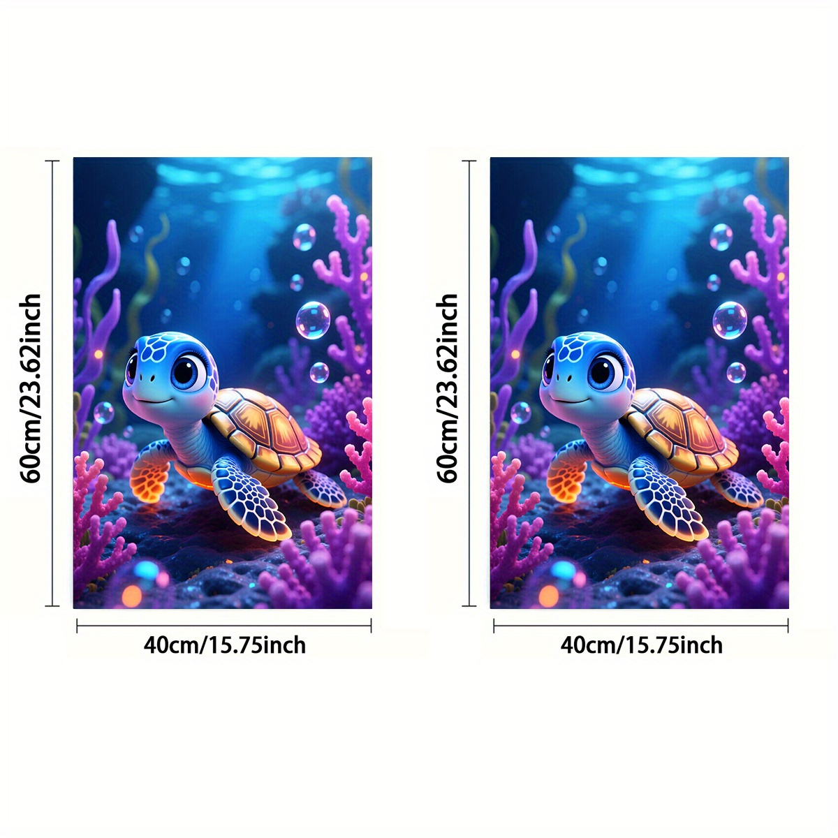 TEMU 1pc Or 2pcs, Towel, Single-sided Print, Rectangular 40×60cm, Cartoon Turtle 2d Design, Soft, Comfortable, Durable, Odorless, Suitable For