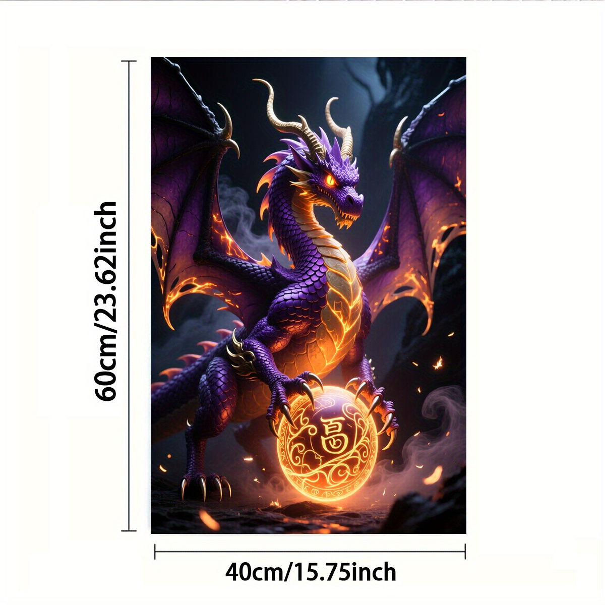 TEMU 1pc ou 2pcs, Serviette, Impression recto, Rectangulaire 40×60Cm, Design 2D Dragon Violet, Douce, Confortable, Durable, Inodore, Convient pour