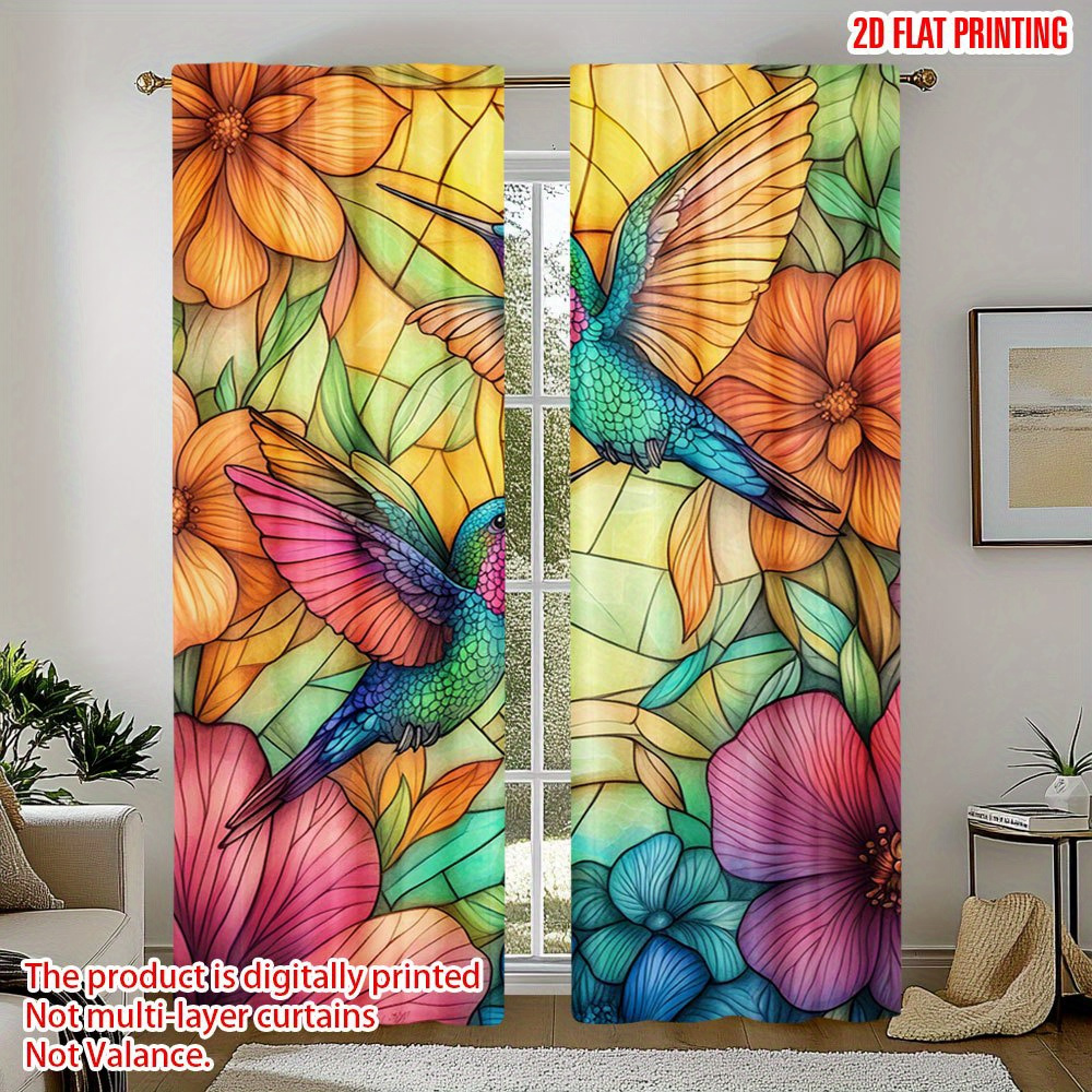 item picture 2d flat 2d flat set of 2 vibrant   curtains for windows perfect for decorating your living room and bedroom