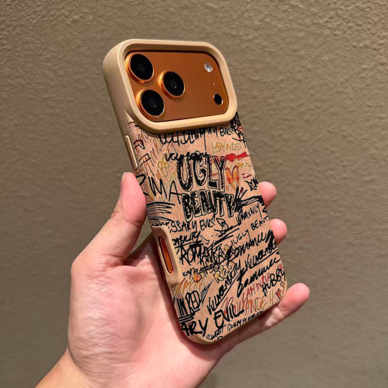 TEMU para Teléfono - Nueva de Cuero Sintético con Diseño de Calavera, Premium y Agradable , para Apple iPhone 17 Pro Max Air 16 15 14 Plus 13 12 11,