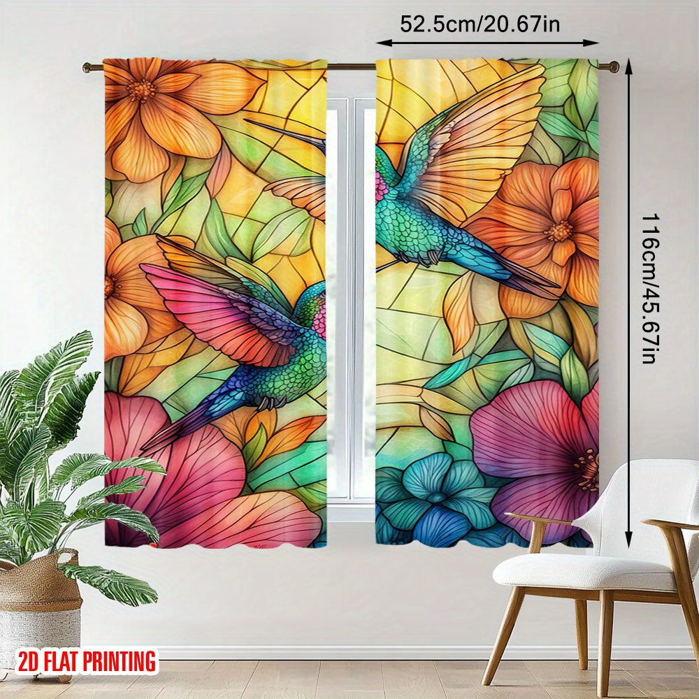 2d flat 2d flat set of 2 vibrant   curtains for windows perfect for decorating your living room and bedroom