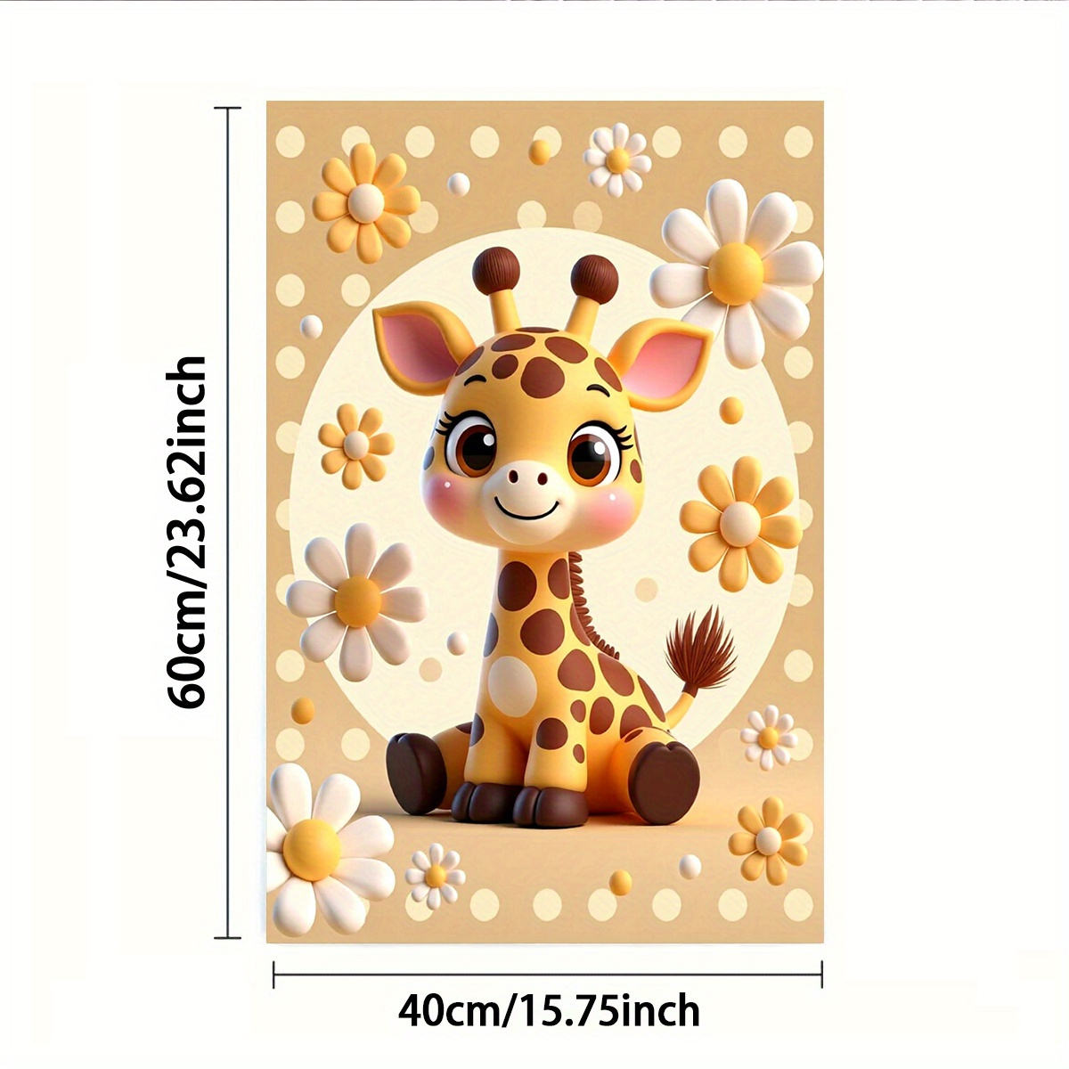 TEMU 1pc Or 2pcs, Towel, Single-sided Print, Rectangular 40×60cm, Cartoon Giraffe 2d Design, Soft, Comfortable, Durable, , Suitable For Bathroom,