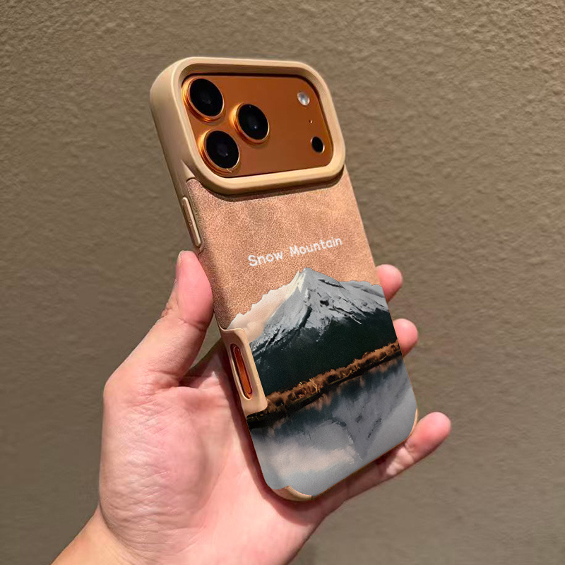 TEMU Phone Case - -friendly High-end Feel Faux Leather Pattern Phone Case For 17 Pro Max Air 16 15 14 Plus 13 12 11, Shockproof Cover