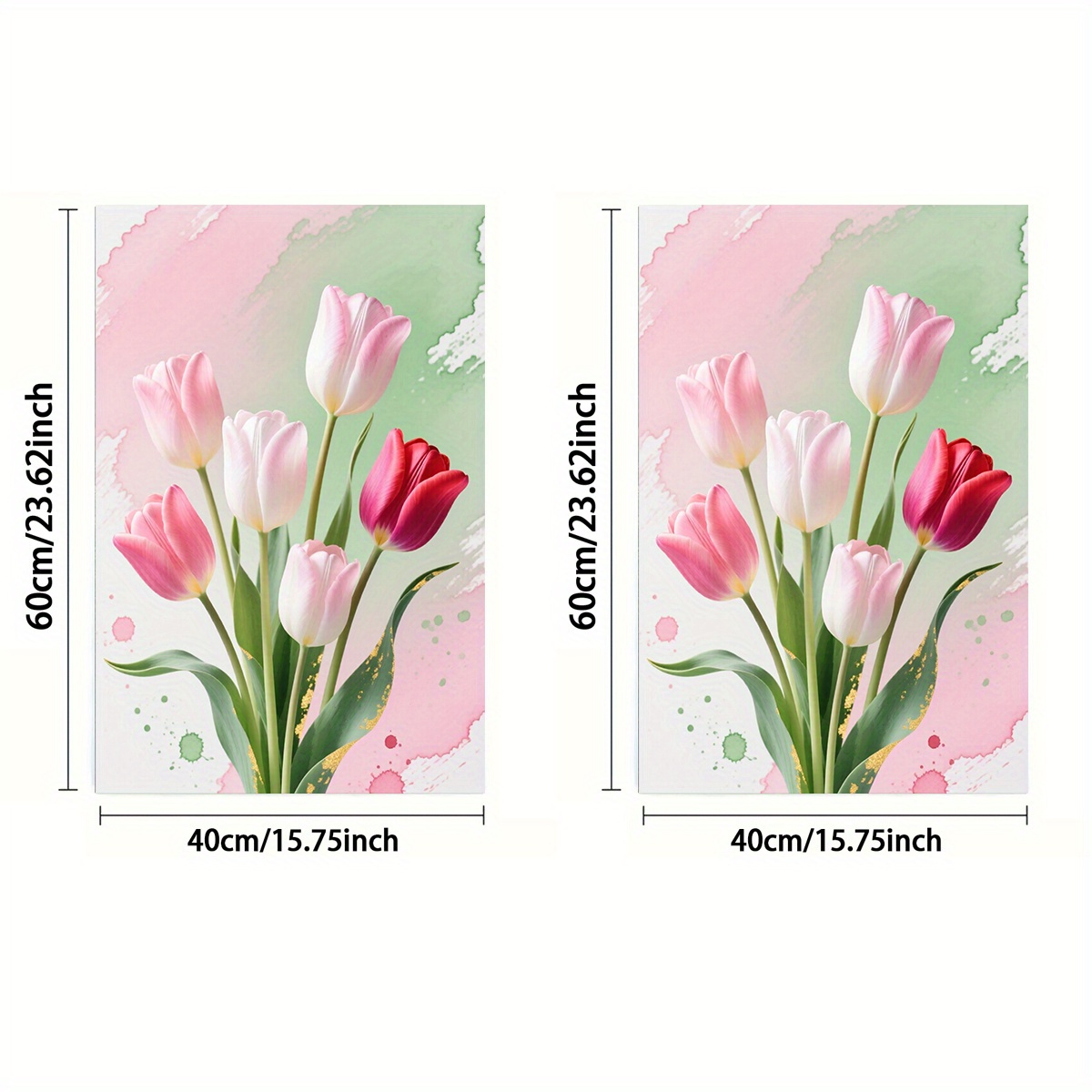 TEMU 1pc Or 2pcs, Towel, Single-sided Printed, Rectangular 40×60cm, Watercolor-style 2d Tulip Pattern, Soft, Comfortable, Durable, Odorless, Suitable